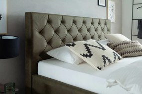 Čalúnená posteľ kartika s úložným priestorom 160 x 200 cm zelená MUZZA