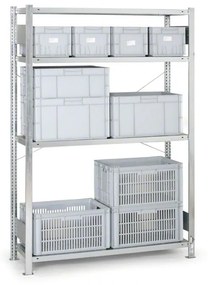 Kovový regál CLIP, 230 kg, 2000 x 1300 x 300 mm, základný regál