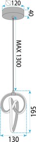 Toolight Toolight, LED závesné svietidlo, 11W, 3000K, LHJ092-1CP, zlatá lesklá, OSW-60041
