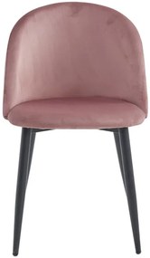 Set štyroch jedálenských stoličiek BELLO zamatové tmavoružové (čierne nohy) 4ks