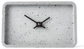 Stolové hodiny z betónu CLOCKIES, 16x10cm, obdĺžnikové, šedé