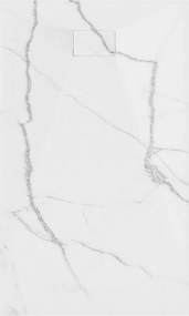 Mexen Hugo, obdĺžniková sprchová vanička, SMC, 140x80cm, imitácia kameňa – biela, 42158014