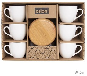 Orion Darčeková sada porcelánových šálok s podšálkami WHITELINE, 6 ks