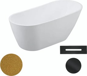 Besco Akrylátová voľne stojaca vaňa Melody Glam Z 150x80 (170x80) BESCO-Typ výpuste: Click-Clack s prepadom, čierna, BESCO-Rozmery: 170x80, BESCO-Far…