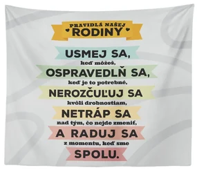 Sablio Deka Pravidlá našej rodiny: 150x120 cm