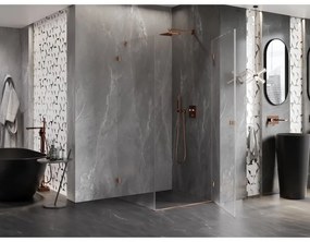 Mexen Lunar-B L, 1-krídlový sprchový kút, pravý, 80 x 80 cm, 8mm číre sklo, medený profil, 832L-080-080-65-00-P