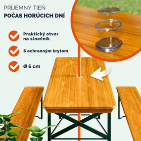 Pivný set KLASIK, 170cm, prírodná hnedá Casaria
