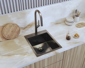 Gamma Gamma, 1-komorový nerezový drez 400x500x210 mm, grafitová, GMA-S4050-BK