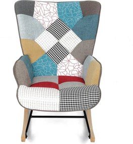 Hojdacie kreslo FABIAN II — látka, patchwork