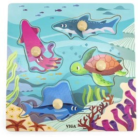 Puzzle s rúčkami Viga 44594 morské živočíchy