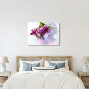 Sklenený obraz - kytice tulipánov (70x50 cm)