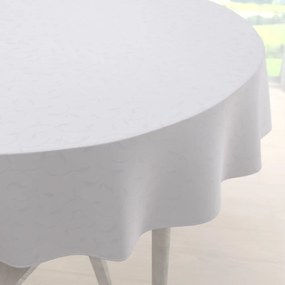 Biante Teflónový okrúhly obrus TF-011 Popínavé lístky - studená biela Ø 40 cm