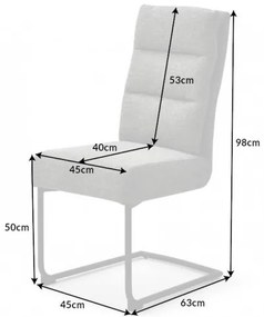 Stolička konzolová Comfort štruktúrovaný materiál sivá