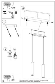 Závesné svietidlo Luvo, 2x betónové tienidlo