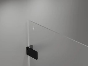Mexen Lunar-F Duo, Skladací sprchový kút 100 x 100 cm, 8mm číre sklo, čierny profil, 836-100L-100P-70-00