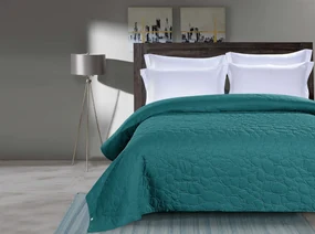 Tyrkysový prehoz na posteľ so vzorom STONE Rozmer: 200 x 220 cm