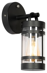 Vonkajšia nástenná lampa čierna IP44 so senzorom súmraku - Ruben