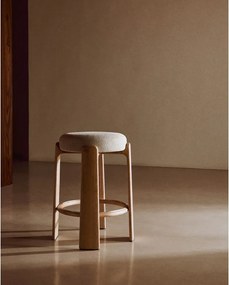 Béžová/v svetlo prírodnej farbe barová stolička z jaseňového dreva (výška sedadla 65 cm) Granite – Kave Home