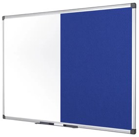 Bi-Office Popisovacia magnetická tabuľa a textilná nástenka, biela/modrá, 900 x 600 mm