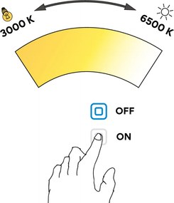 Nimco Čierne LED zrkadlo 1000x600 s dotykovým senzorom - ZPC 41004V-90