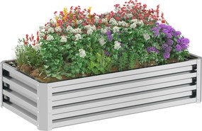 Outsunny Vyvýšený Záhon z Ocele, Záhonový Studený Rám s Otvoreným Dnom 120x60x30.5 cm pre Záhradu, Balkón, Terasu | Aosom