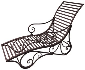 Tmavohnedé kovové záhradné ležadlo Kuwa – Garden Pleasure