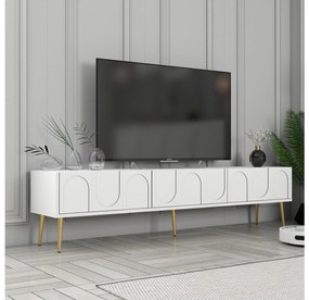 TV stolík/skrinka Bipemu 3 (biela + zlatá) . Vlastná spoľahlivá doprava až k Vám domov. 1095682