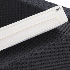 InternetovaZahrada Záhradný ratanový set XXL - čierna/krémové podušky