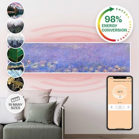 Wonderwall Air Art Smart, infračervený ohrievač, 120 x 30 cm, 350 W, aplikácia, lekná