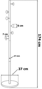 Stojanový vešiak DAKAR čierny mramor