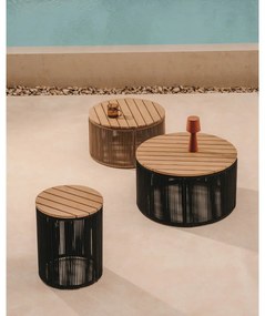 Okrúhly záhradný odkladací stolík s doskou z akácie ø 60 cm Dandara – Kave Home