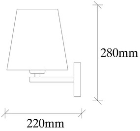 Nástenná lampa Profil IV hnedá