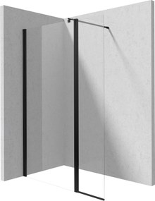 Deante Kerria Plus, otočná zástena 40x200 cm, 6mm číre sklo, čierna profil, DEA-KTSXN72P