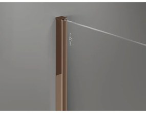 Mexen, Mexen Kioto-X sprchová stena 100 x 200 cm, grafit 10 mm, ružové zlato - 800-100-101-60-40-X