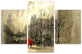 Obraz - Skica mestečka (90x60 cm)