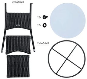 STILISTA odkladací stolík, 80 x 80 x 75 cm, polyratan, sivý