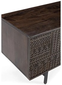 Tmavohnedý TV stolík z mangového dreva 145x48x40 cm Kalai – MOME