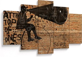 Obraz - Muž na bicykli v Banksyho štýle (150x105 cm)