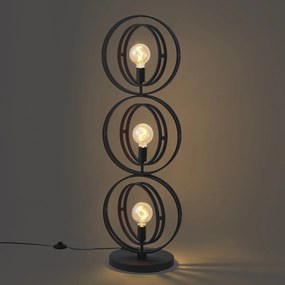 Moderná stojaca lampa čierna 3-svetlá - Indu