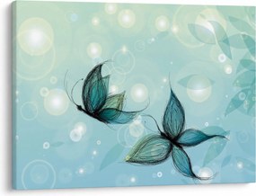 Obraz - Modré motýliky (70x50 cm)