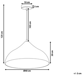 Strieborná závesná stropná lampa ISKAR Beliani