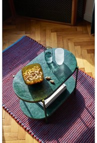 Tmavozelený mramorový konferenčný stolík 34x58 cm Nusa – Hübsch