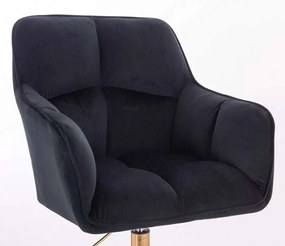 LuxuryForm DESIGN Kreslo AMALFI VELUR na striebornom kríži - čierne