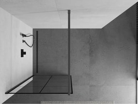 Mexen Kioto, sprchová zástena Walk-In 70 x 200 cm, 8mm číre sklo čierny vzor, grafitový profil, 800-070-101-95-77