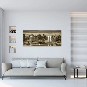 Obraz - Zlaté veľkomesto (120x50 cm)