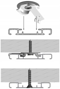 Dekorstudio Stropná hliníková dvojitá koľajnica Small PLUS Dĺžka: 440cm, Typ príslušenstva: Bežce AS + Francúzsky háčik