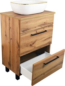 Comodo Kúpeľňová skrinka pod doskové umývadlo Solero OW 60-HD, dub wotan