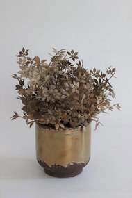 Hnedý perleťový keramický kvetináč 14cm