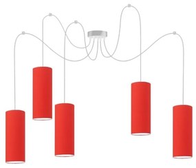 Belis Luster na lanku ZIK 5xE27/40W/230V červená BE0434
