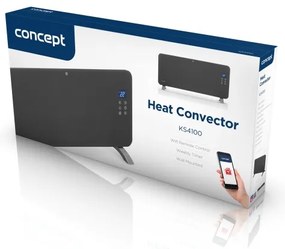 Concept KS4100 -Inteligentný elektrický priamotop/konvektor 1000/2000W Wi-Fi IP24 sivý